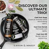 Cast Iron Cooking Kit Cast Iron Kit: Seasoning Oil, Cleaning Soap and Restoring Scrub